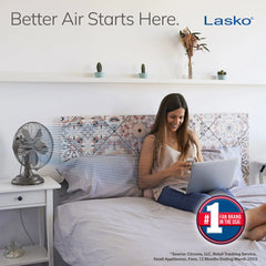 Lasko 12" 3-Speed Oscillating Classic Metal Table Fan with Tilt-Back, R12210, Bronze