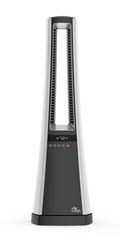 Lasko 1500W Oscillating Bladeless Tower Space Heater with Remote and Timer, AW300, White/Gray