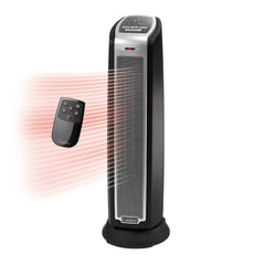 Lasko 1500W Electric Oscillating Ceramic Tower Space Heater with Remote, 5790, Black