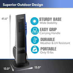 Lasko YF300 42" Misting Outdoor Tower Fan with 10-Foot Power Cord and 4 speeds