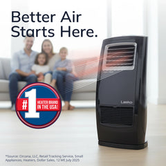 Lasko 1500W Motion Heat Whole Room Ceramic Space Heater with Remote, CC23161, Black