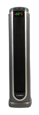 Lasko 1500W Ceramic Tower Space Heater with Logic Center Digital Remote, 5572, Black