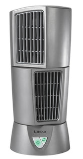 Lasko 14" Platinum Desktop Wind Tower 3-Speed Oscillating Table Fan, 4910, Gray
