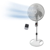 Lasko 16" 3-speed Pedestal Fan with Remote & Timer (white, model 1646)
