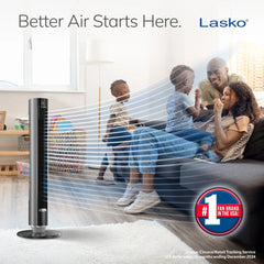 Lasko TDC40 WhisperForce™ DC 40" Tower Fan (12-speed, remote, black)