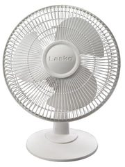 Lasko 12" 3-Speed Oscillating Table Fan with Tilt-Back, 2012, White