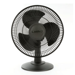 Lasko 12" 3-Speed Oscillating Table Fan with Tilt-back, 2017, Black