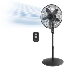 Lasko Cyclone® Max 18" 4-speed Pedestal Fan with Remote (black, model S18605)