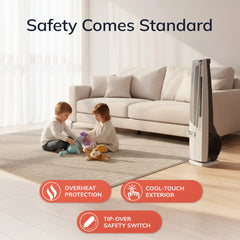 Lasko All Season High Velocity Hybrid Tower Fan and Space Heater in One with Remote Control, FHV820, White