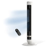 Lasko TDC40 WhisperForce™ DC 40" Tower Fan (12-speed, remote, white/black)