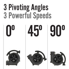 Lasko 3-Speed Super Fan Max Air Mover Floor Fan with Outlets, SF-20-BK, Black