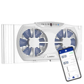 Lasko Electrically Reversible Twin Window Fan with Bluetooth Technology, W09560, White