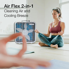 Lasko Air Flex 2-in-1 20-inch Box Fan and Air Cleaner in One with 3 Speeds, FF305, White