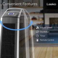 Lasko U35120 Oscillating High Velocity Fan with Remote Control