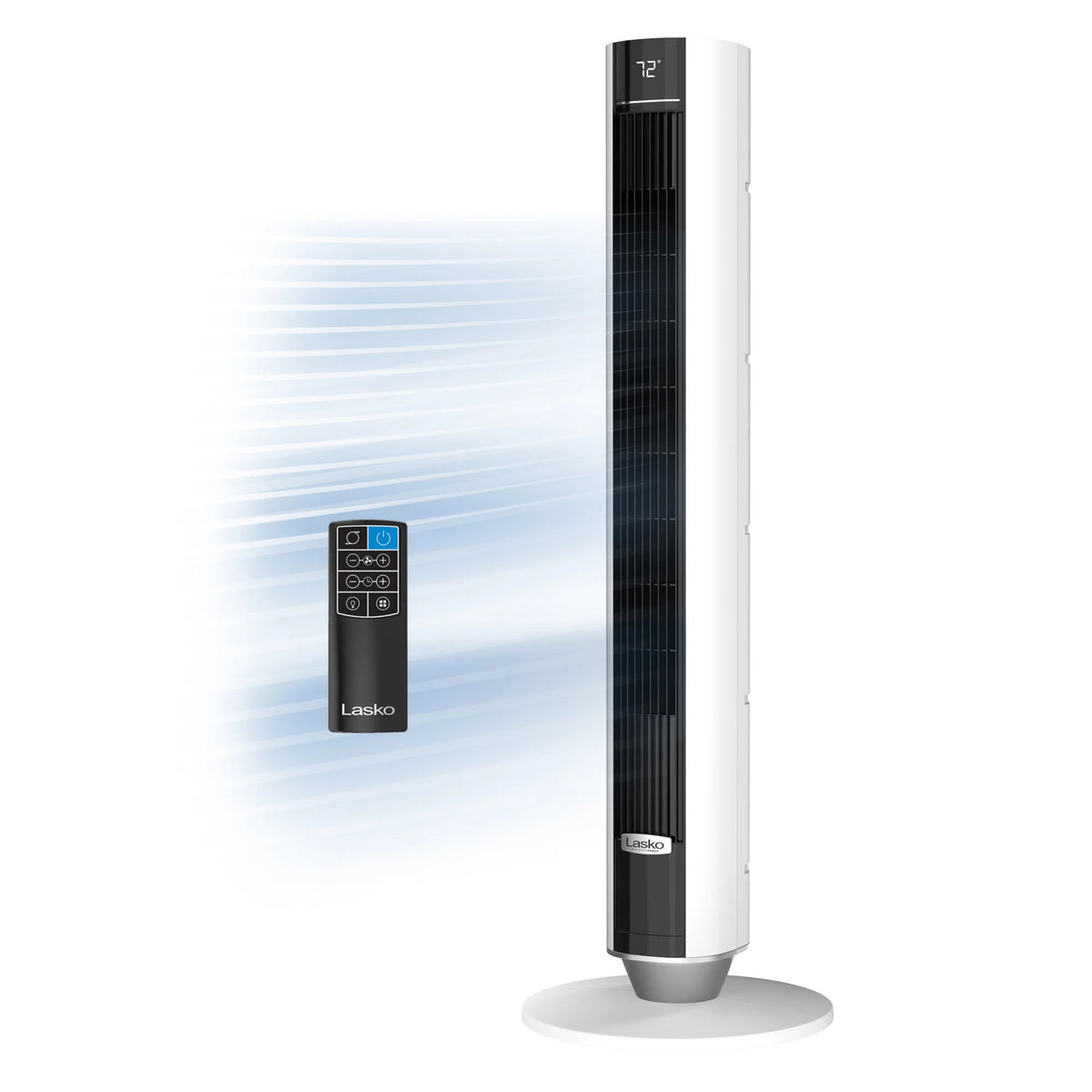 Lasko TDC40 WhisperForce™ DC 40" Tower Fan (12-speed, remote, white)