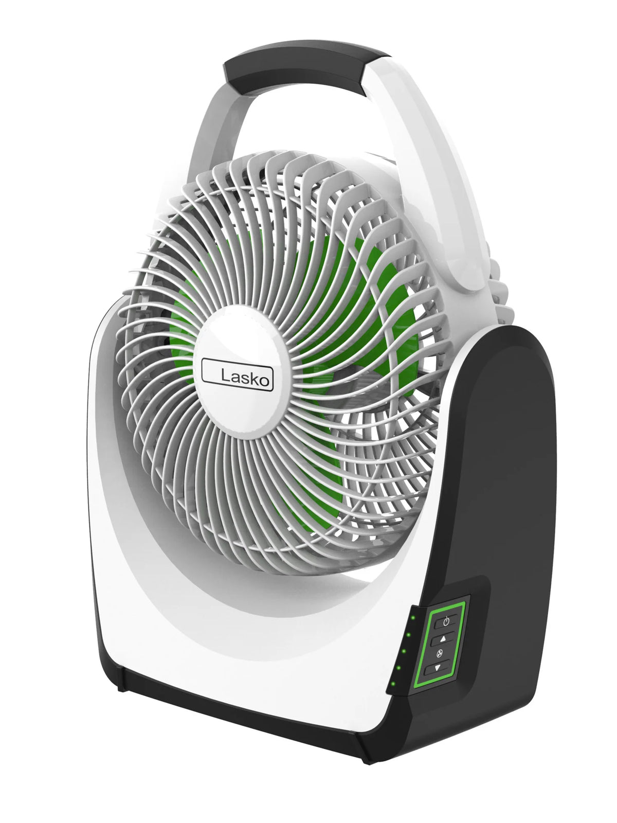 Lasko 17" 5-Speed Portable Battery Fan with 18V Lithium Ion Battery and Adapter, RB200, White