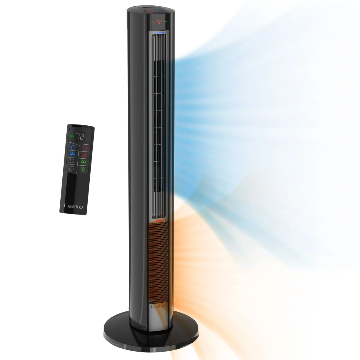 Lasko All Season Comfort Control Tower Fan and Space Heater with Remote Control, FH620, Black