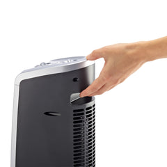 Lasko 1500W Electric Oscillating Ceramic Tower Space Heater with Thermostat, 5307, Silver