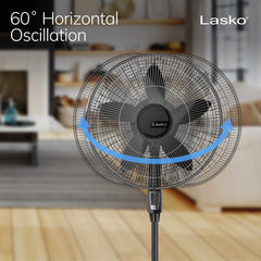 Lasko Cyclone® 18" 3-speed Pedestal Fan (black, model S18910)