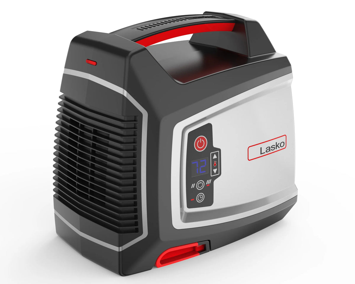 Lasko 1500W Elite Collection Ceramic Utility Space Heater with Timer, CU12510, Silver/Black