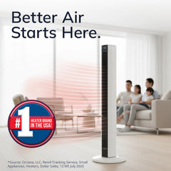 Lasko 1500W Electric All Season Tower Fan & Space Heater with Timer and  Remote, FH500, White