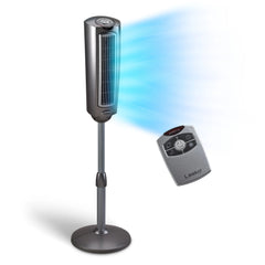 Lasko Space-Saving 3-speed Pedestal Tower Fan with Remote & Timer (gray, model 2535)