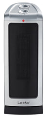 Lasko 1500W Electric Oscillating Ceramic Tower Space Heater with Thermostat, 5307, Silver