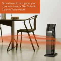 Lasko Elite Collection 1500W Ceramic Tower Space Heater with Tip-Over Switch, CT22445