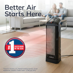 Lasko 1500W Oscillating Ceramic Tower Space Heater, CT16450, Black