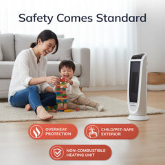 Lasko 22" Digital Ceramic Tower Heater with Remote (white, model 5165)