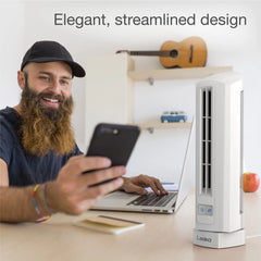 Lasko Air Stik 14" Oscillating Ultra-Slim Tabletop Fan, T14100, White