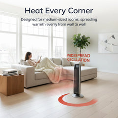 Lasko 5586 1500W Digital Ceramic Tower Space Heater with Remote