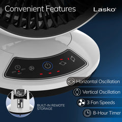 Lasko A12557 Whirlwind 7" Orbital Motion 3-Speed Air Circulator Fan: White