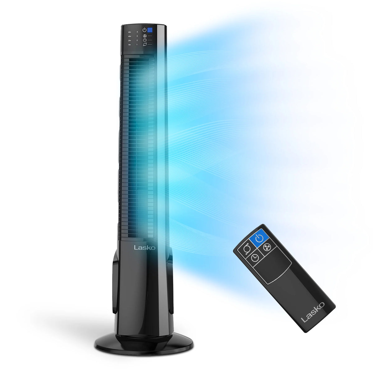 Lasko 38" Hybrid Tower Fan with Remote Control, T38415, Black/Silver